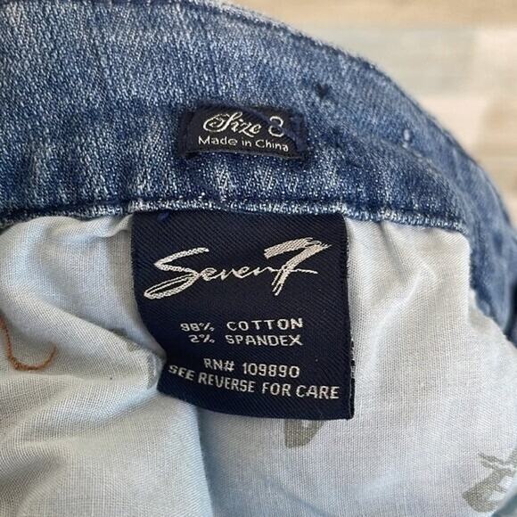 SEVEN7 Studio Mid Rise Bootcut Jeans Medium Wash Stretch Denim Womens 8 - Picture 5 of 5